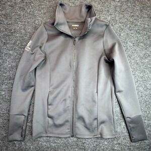 OGIO Full Zip Jacket Women Small Gray Mutual of Omaha Thumbholes